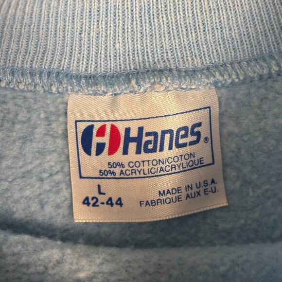 Vintage Sweatshirt Size Large Blue Warwick Rhode Island Ice Skating - Picture 4 of 8